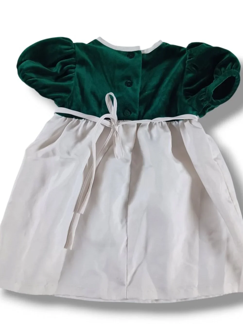 Expressions Toddler Little Girls Dress Green White Velvet Bodice Holiday Size 3T